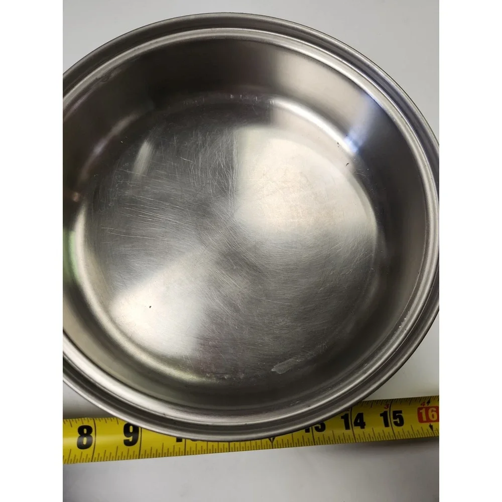 Duncan Hines 3 Ply 18-8 Stainless Steel Skillet‎ Fry Pan & Lid - 10 1/2